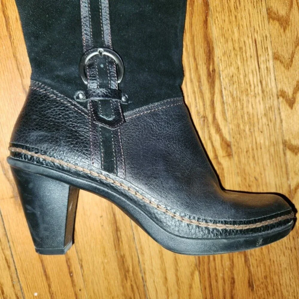 Naturalizer Boots Black Leather Tall Classic Dandy N5 Comfort Women's Sz 7.5 W - Picture 2 of 9